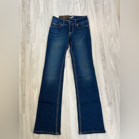 Wrangler Women’s Retro Mae Bootcut Jeans Mid-Rise Dark Wash Sz 1/2 x 34 NWT - Picture 6 of 11